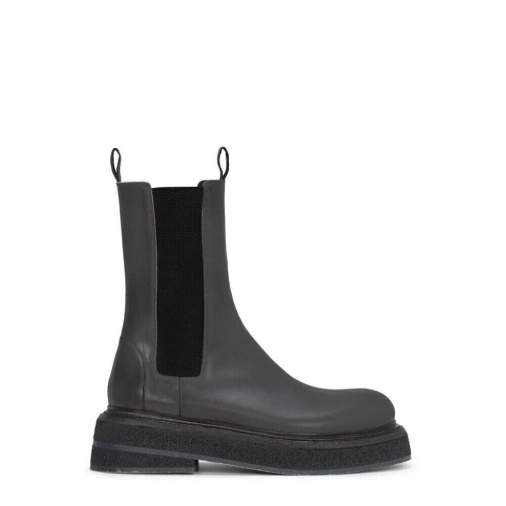 Marsell Zuccone Tronchetto Elast Chelsea Beatle Boots 37.5 7.5 Womens Lead Gray